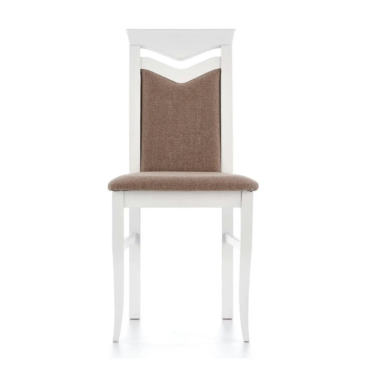 Scaun tapitat Citrone, maro/alb, stofa clasica/lemn de fag, 44X43X96 CM