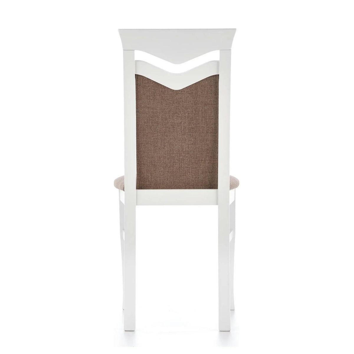 Scaun tapitat Citrone, maro/alb, stofa clasica/lemn de fag, 44X43X96 CM