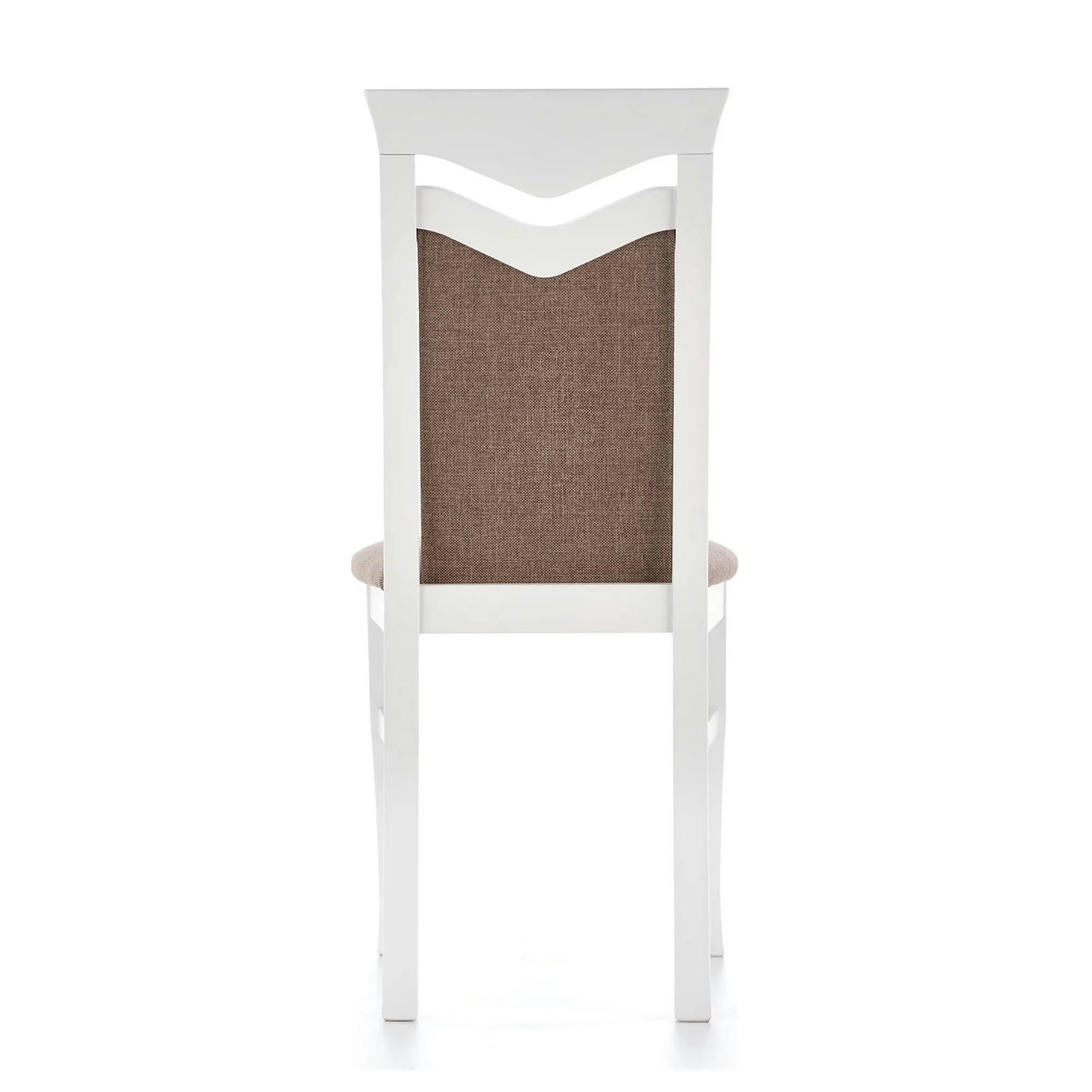 Scaun tapitat Citrone, maro/alb, stofa clasica/lemn de fag, 44X43X96 CM