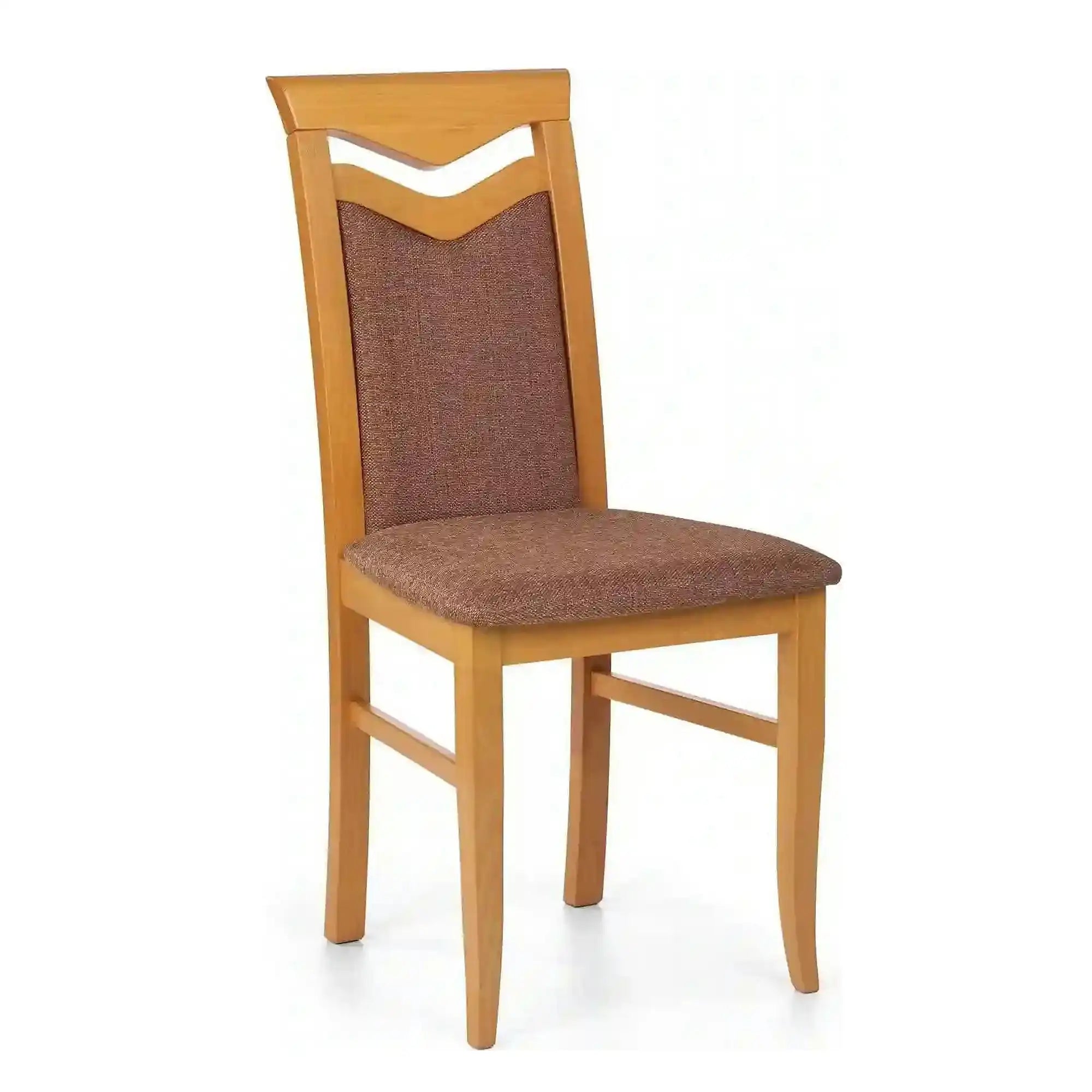 Scaun tapitat Citrone, maro/arin, stofa clasica/lemn de fag, 44X43X96 CM