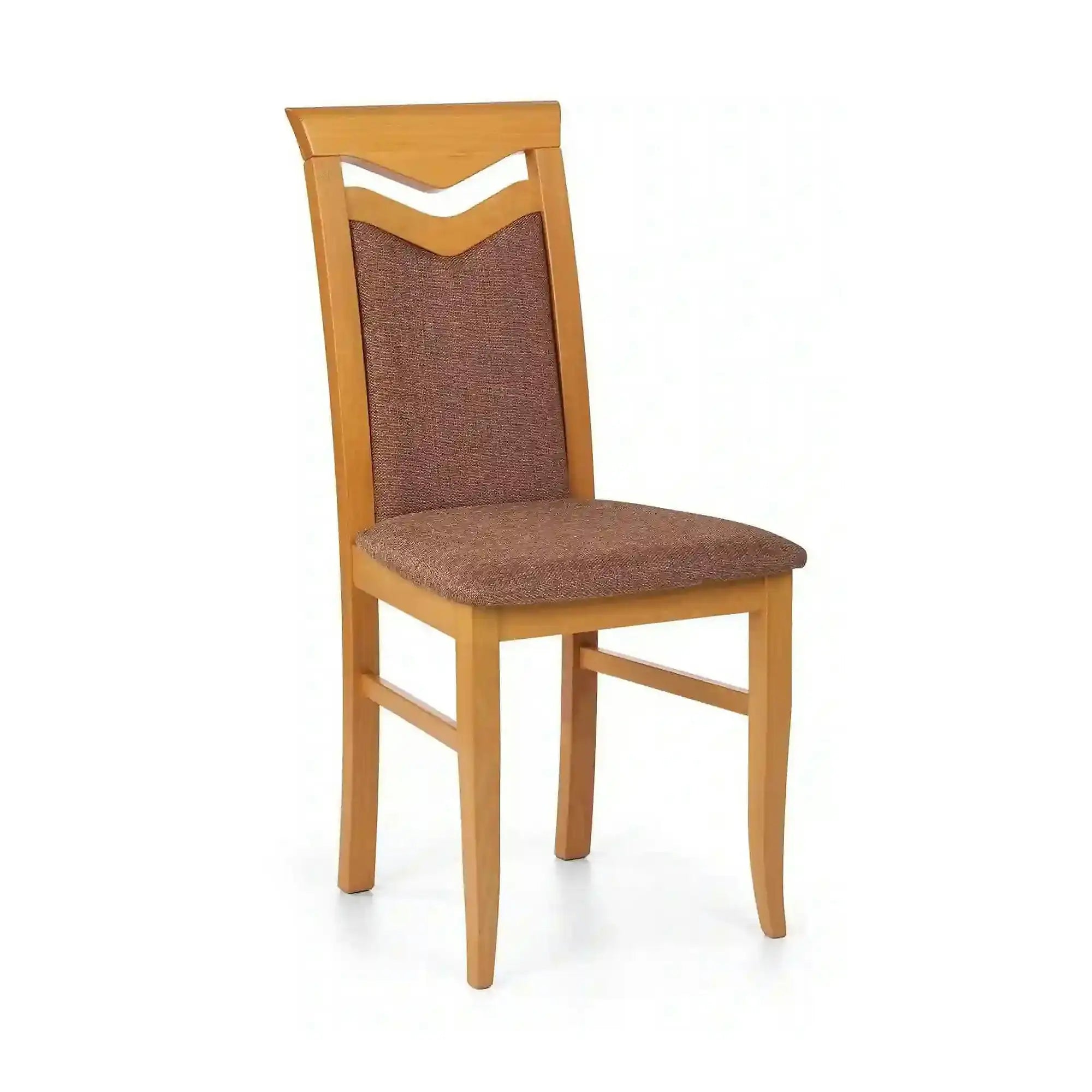Scaun tapitat Citrone, maro/arin, stofa clasica/lemn de fag, 44X43X96 CM