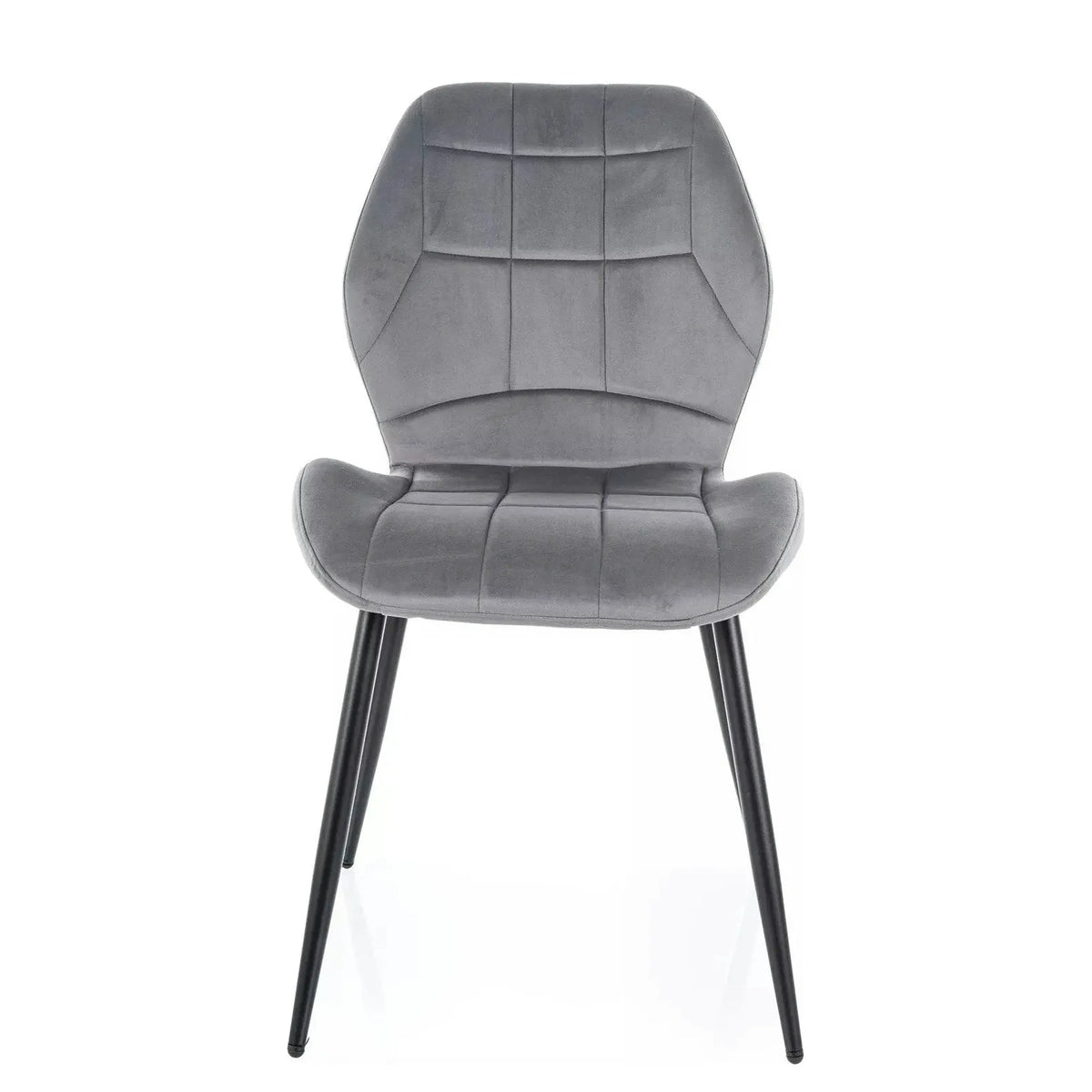 Scaun tapitat clasic JAKE, gri - Bluvel 14/negru, stofa catifelata/metal, 48x56x86 cm