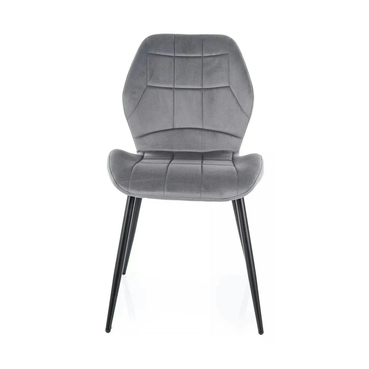 Scaun tapitat clasic JAKE, gri - Bluvel 14/negru, stofa catifelata/metal, 48x56x86 cm