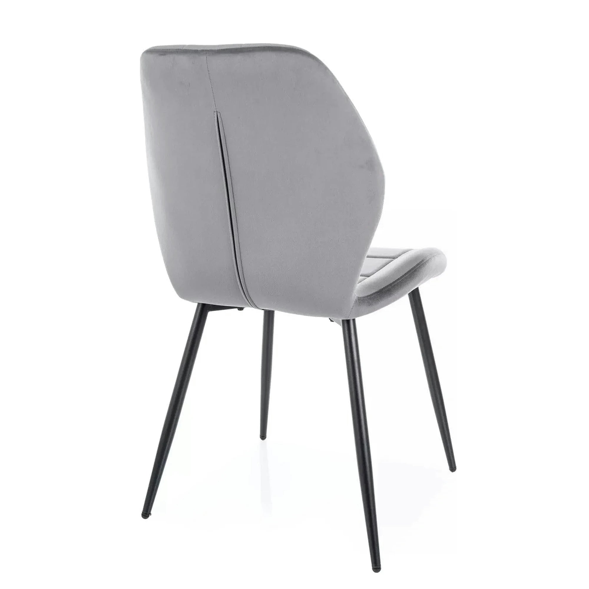 Scaun tapitat clasic JAKE, gri - Bluvel 14/negru, stofa catifelata/metal, 48x56x86 cm