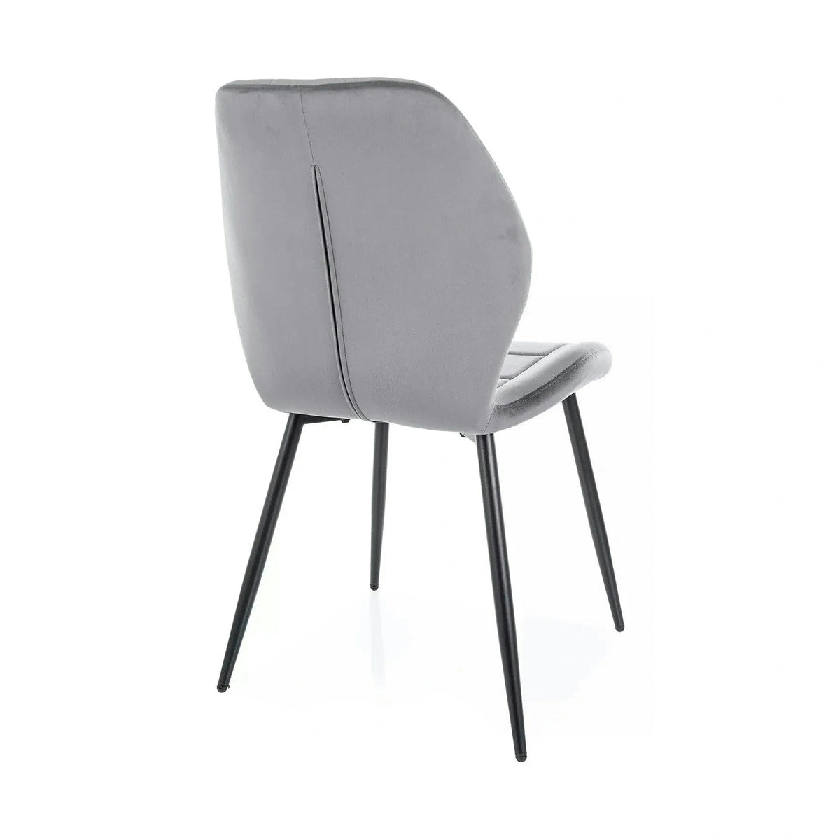 Scaun tapitat clasic JAKE, gri - Bluvel 14/negru, stofa catifelata/metal, 48x56x86 cm