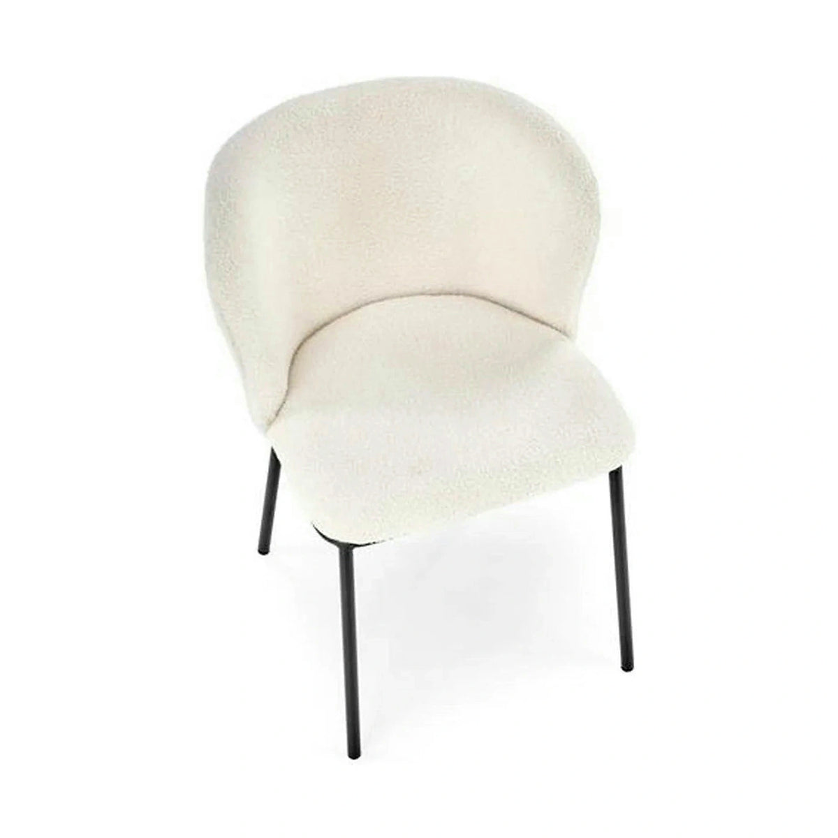Scaun tapitat crem K518, crem, stofa buclata/metal, 57x59x75 cm