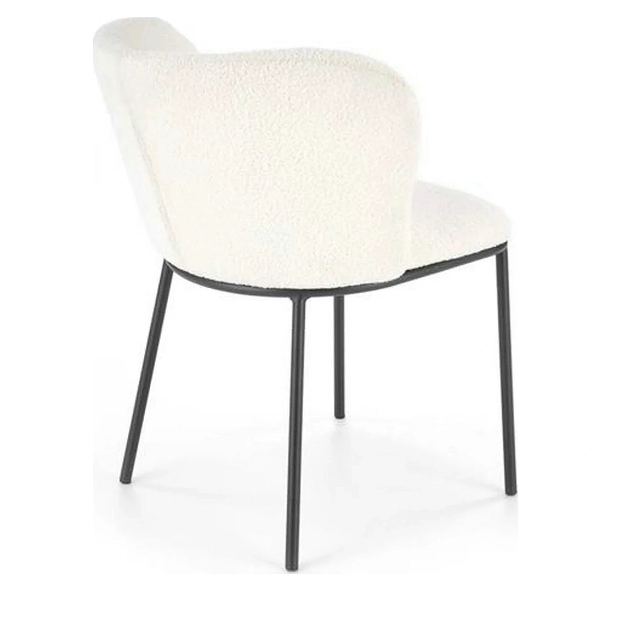 Scaun tapitat crem K518, crem, stofa buclata/metal, 57x59x75 cm