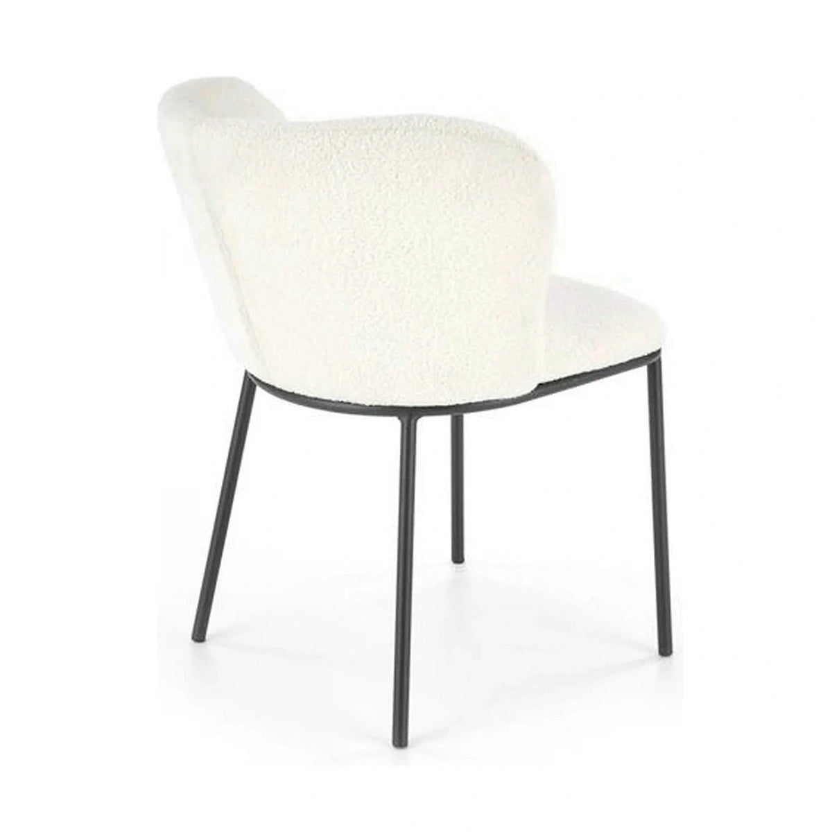 Scaun tapitat crem K518, crem, stofa buclata/metal, 57x59x75 cm
