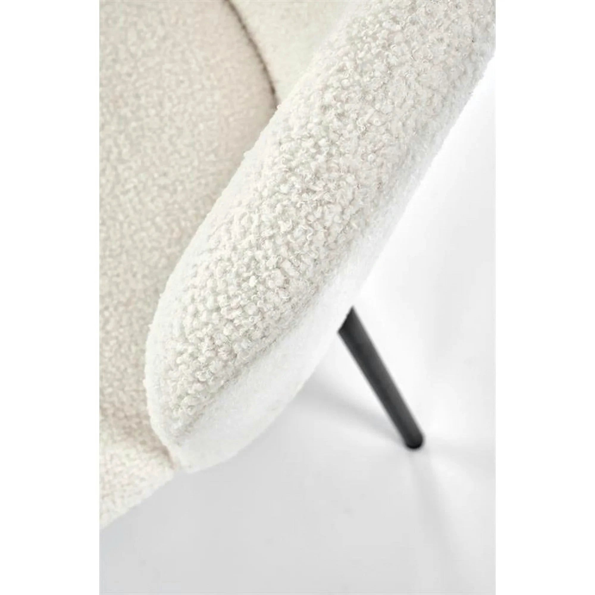 Scaun tapitat crem K518, crem, stofa buclata/metal, 57x59x75 cm