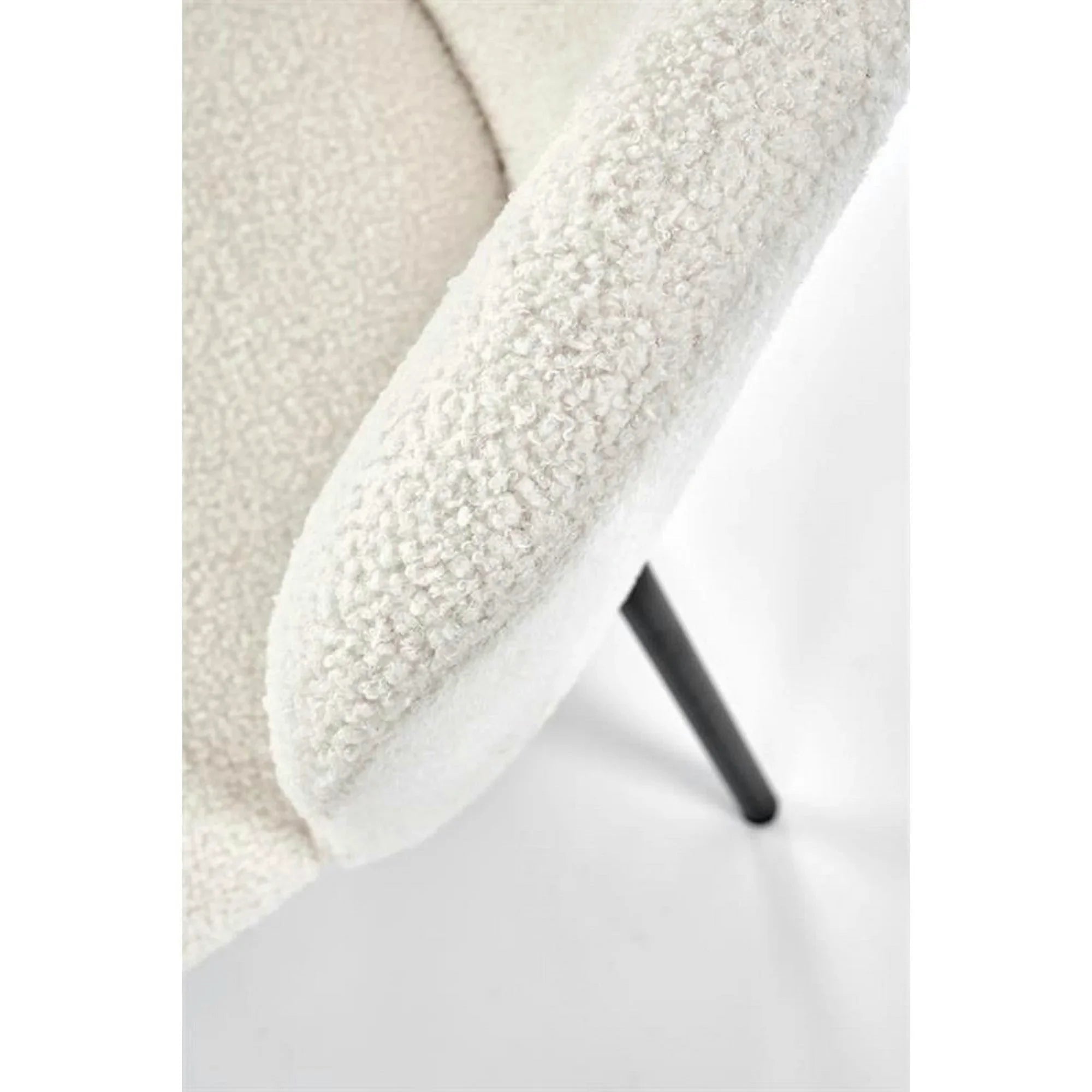 Scaun tapitat crem K518, crem, stofa buclata/metal, 57x59x75 cm