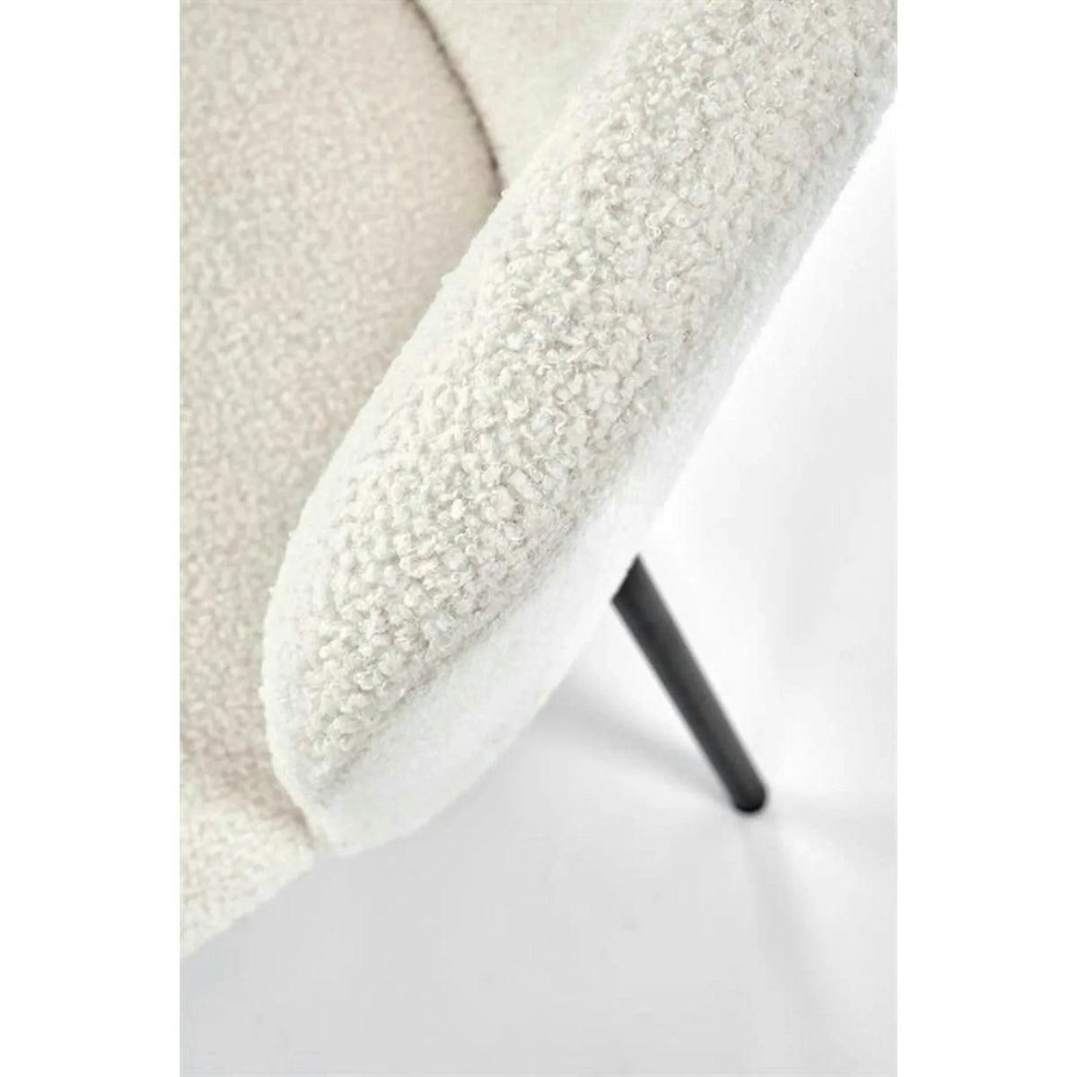 Scaun tapitat crem K518, crem, stofa buclata/metal, 57x59x75 cm