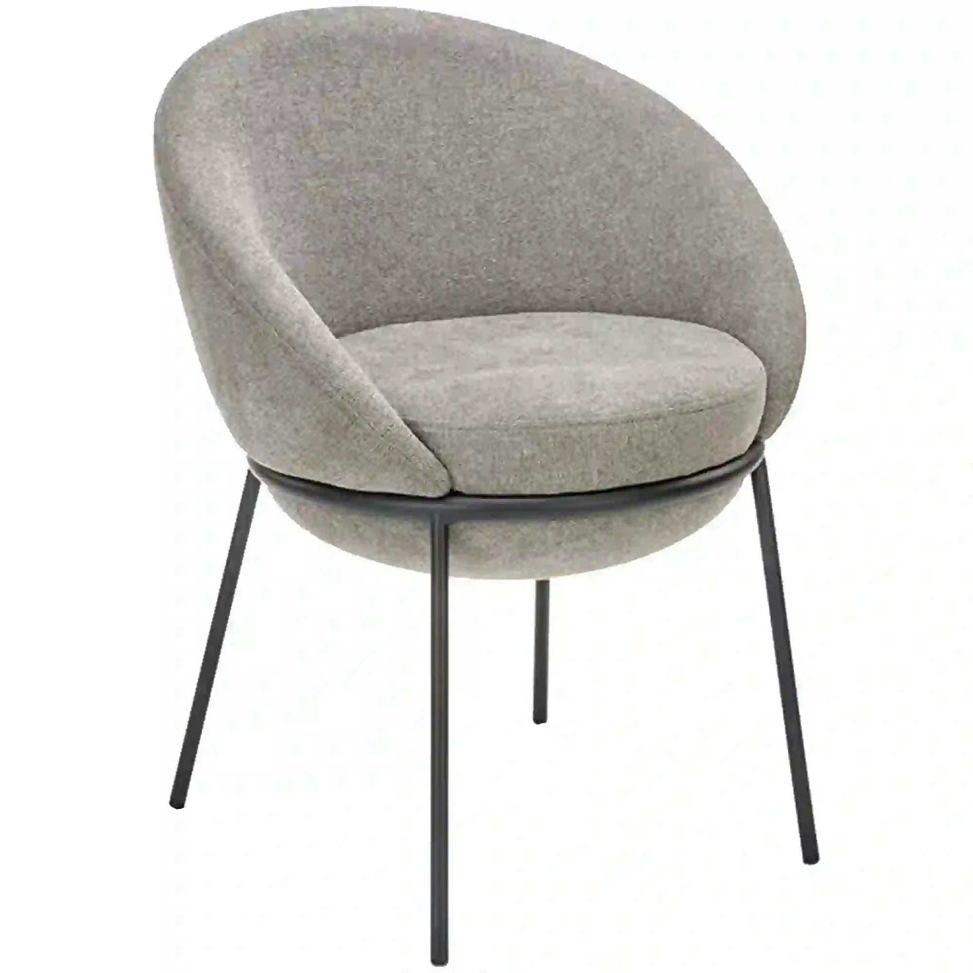 Scaun tapitat dining K482, gri/negru, stofa clasica/metal, 61x59x78 cm