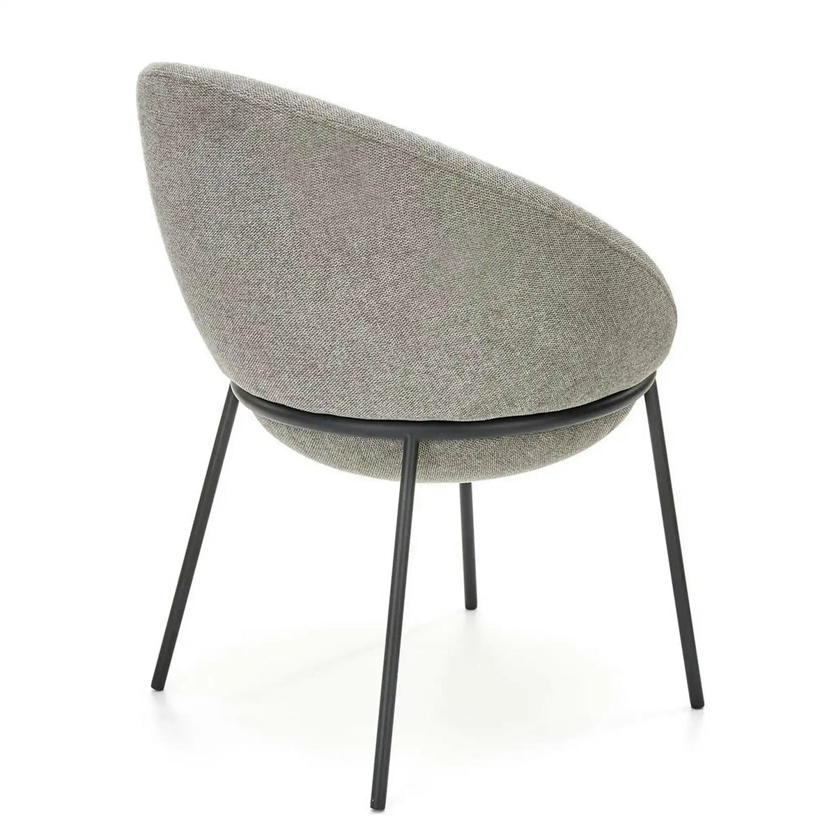 Scaun tapitat dining K482, gri/negru, stofa clasica/metal, 61x59x78 cm
