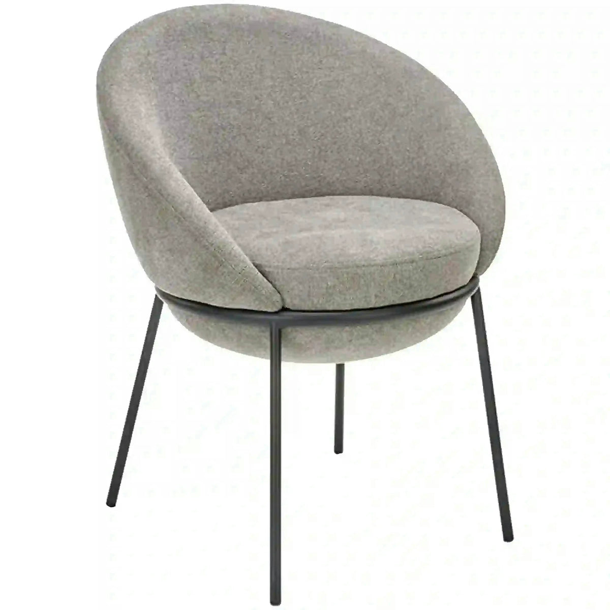 Scaun tapitat dining K482, gri/negru, stofa clasica/metal, 61x59x78 cm
