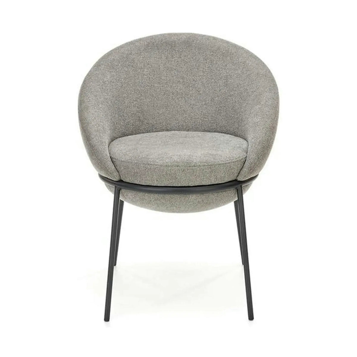 Scaun tapitat dining K482, gri/negru, stofa clasica/metal, 61x59x78 cm