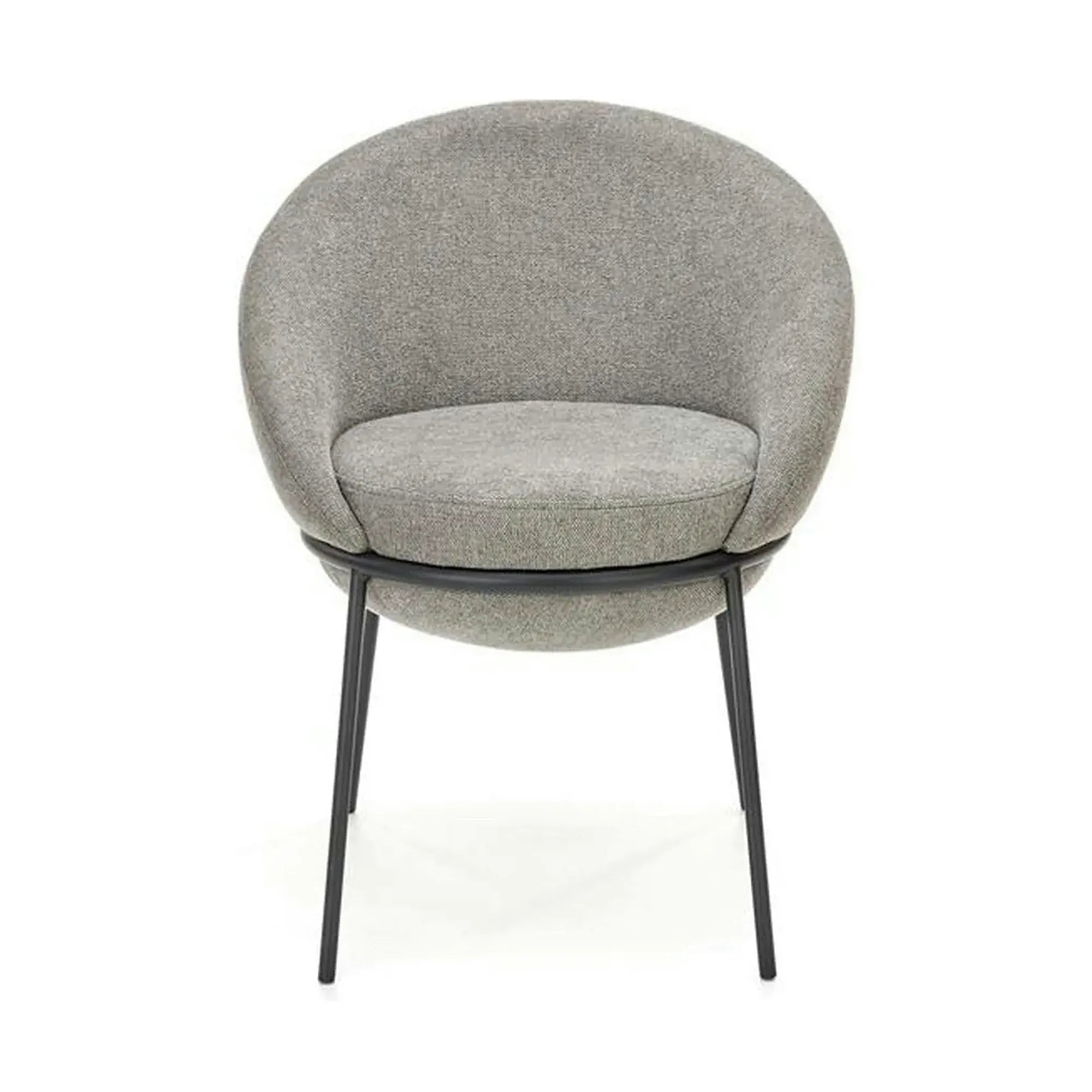 Scaun tapitat dining K482, gri/negru, stofa clasica/metal, 61x59x78 cm