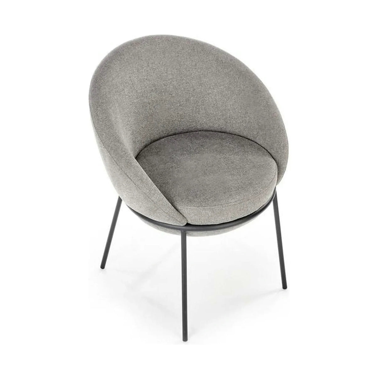 Scaun tapitat dining K482, gri/negru, stofa clasica/metal, 61x59x78 cm
