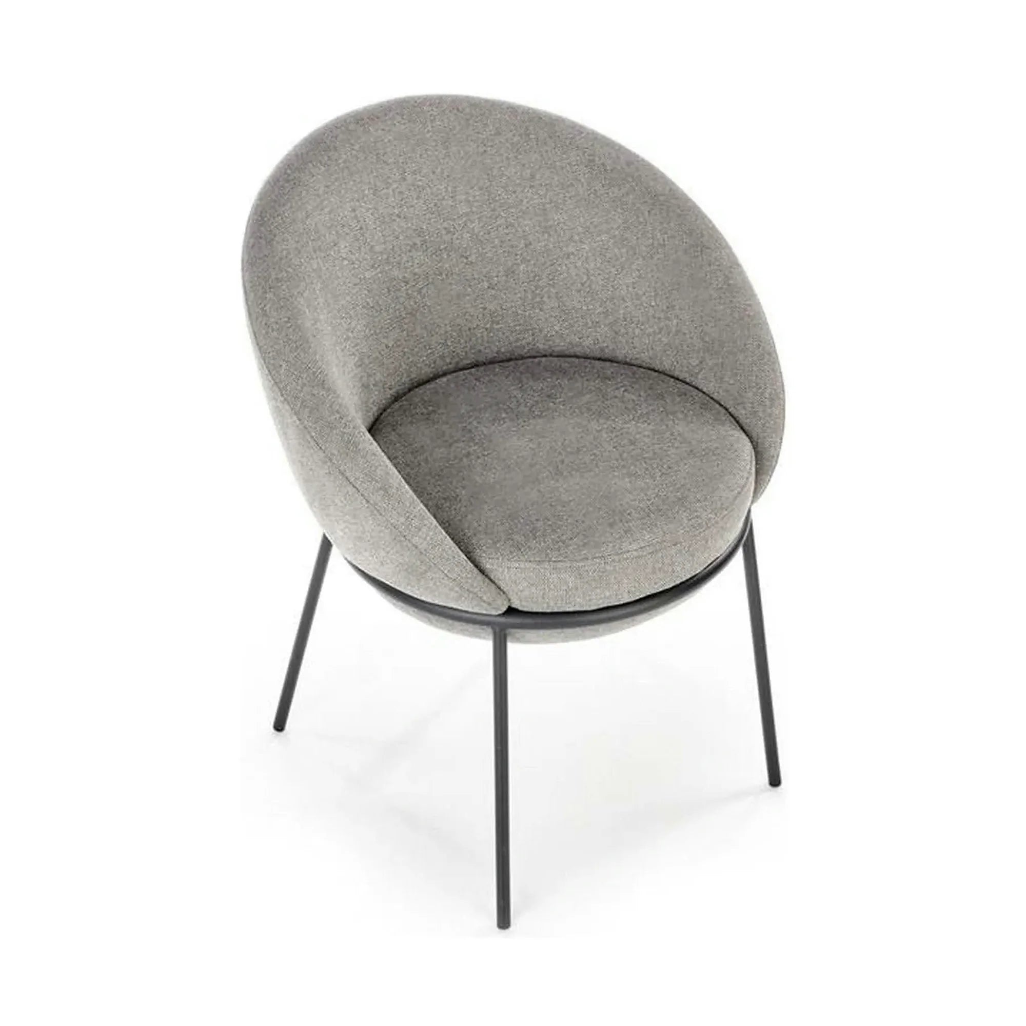 Scaun tapitat dining K482, gri/negru, stofa clasica/metal, 61x59x78 cm