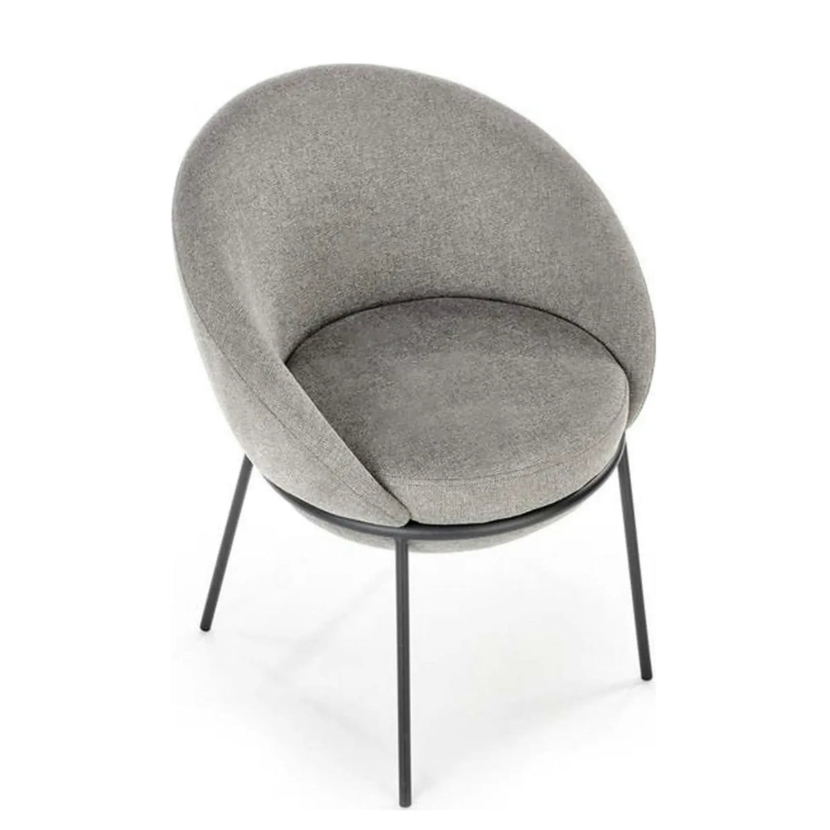 Scaun tapitat dining K482, gri/negru, stofa clasica/metal, 61x59x78 cm