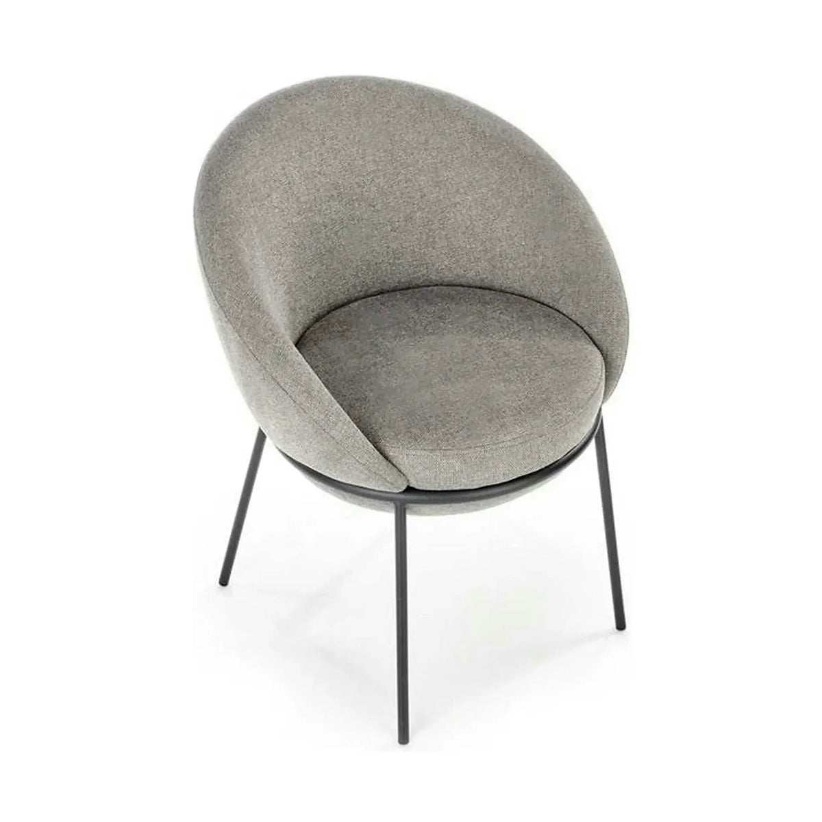 Scaun tapitat dining K482, gri/negru, stofa clasica/metal, 61x59x78 cm