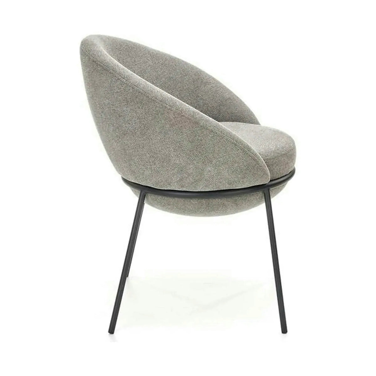 Scaun tapitat dining K482, gri/negru, stofa clasica/metal, 61x59x78 cm
