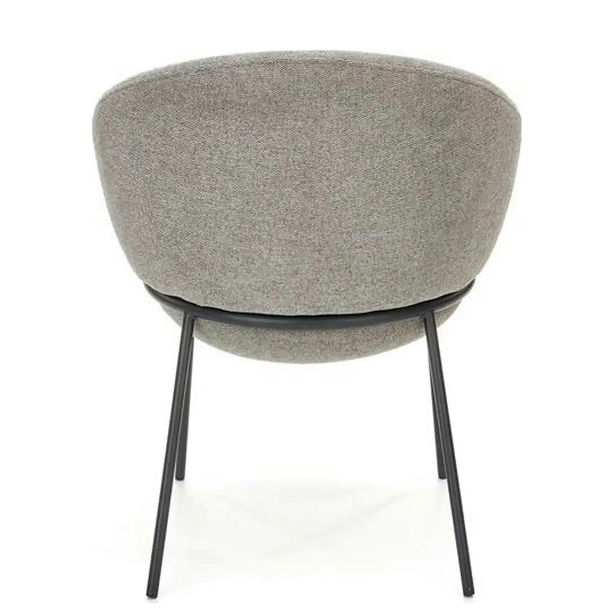 Scaun tapitat dining K482, gri/negru, stofa clasica/metal, 61x59x78 cm