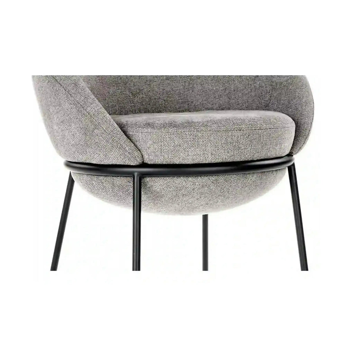 Scaun tapitat dining K482, gri/negru, stofa clasica/metal, 61x59x78 cm