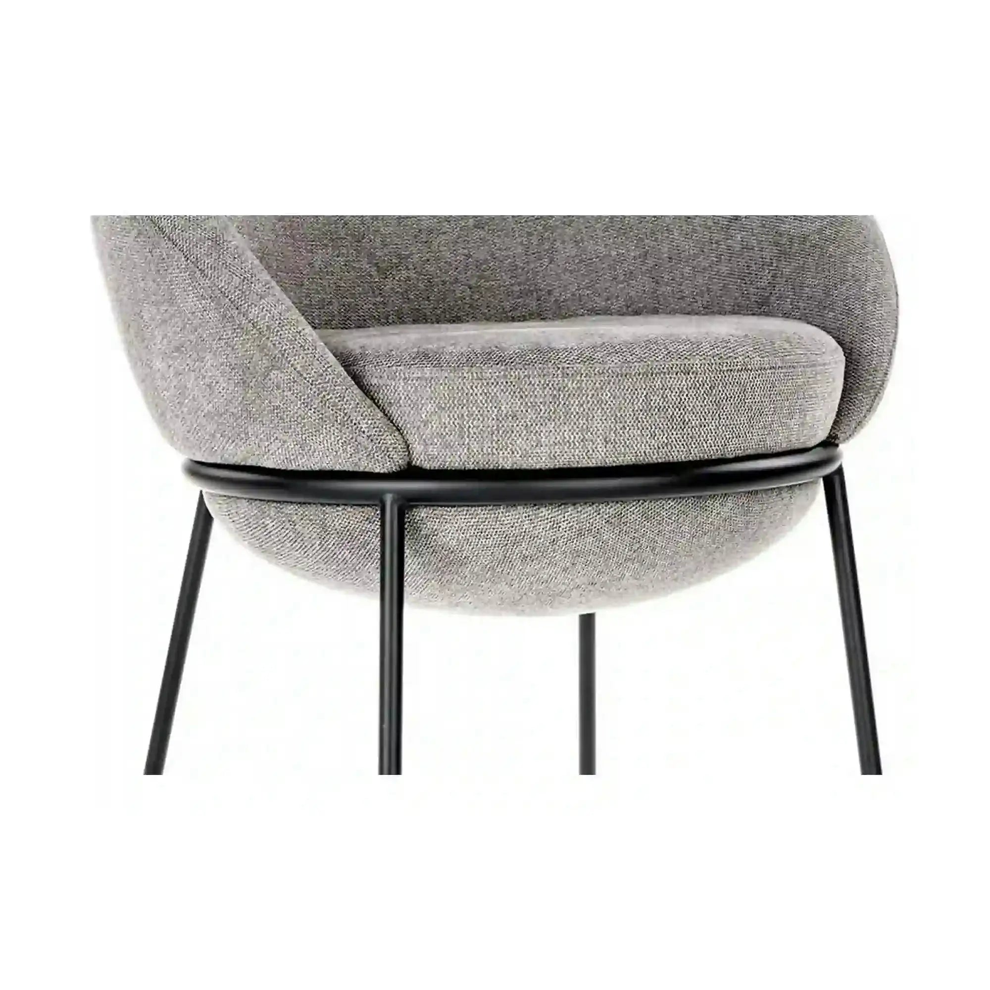 Scaun tapitat dining K482, gri/negru, stofa clasica/metal, 61x59x78 cm