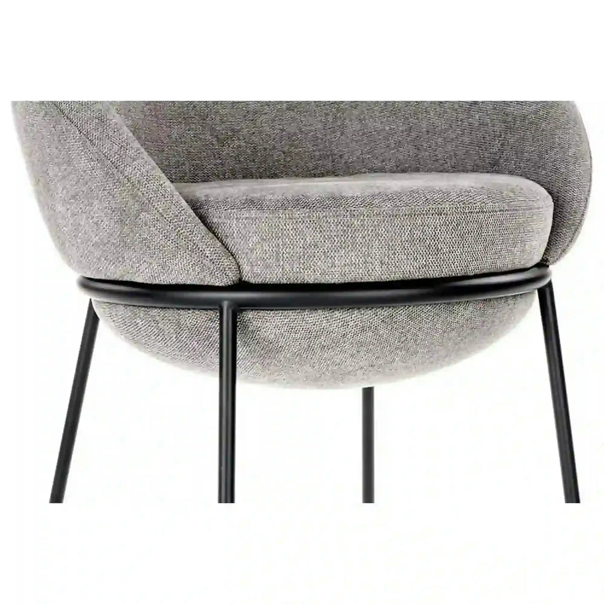 Scaun tapitat dining K482, gri/negru, stofa clasica/metal, 61x59x78 cm