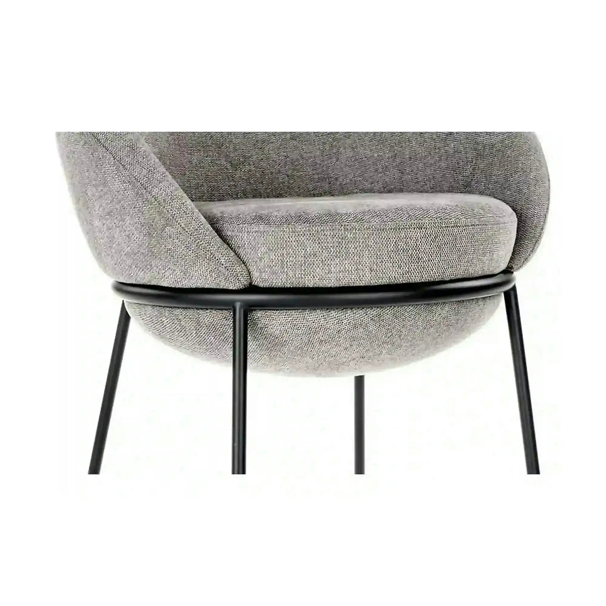 Scaun tapitat dining K482, gri/negru, stofa clasica/metal, 61x59x78 cm