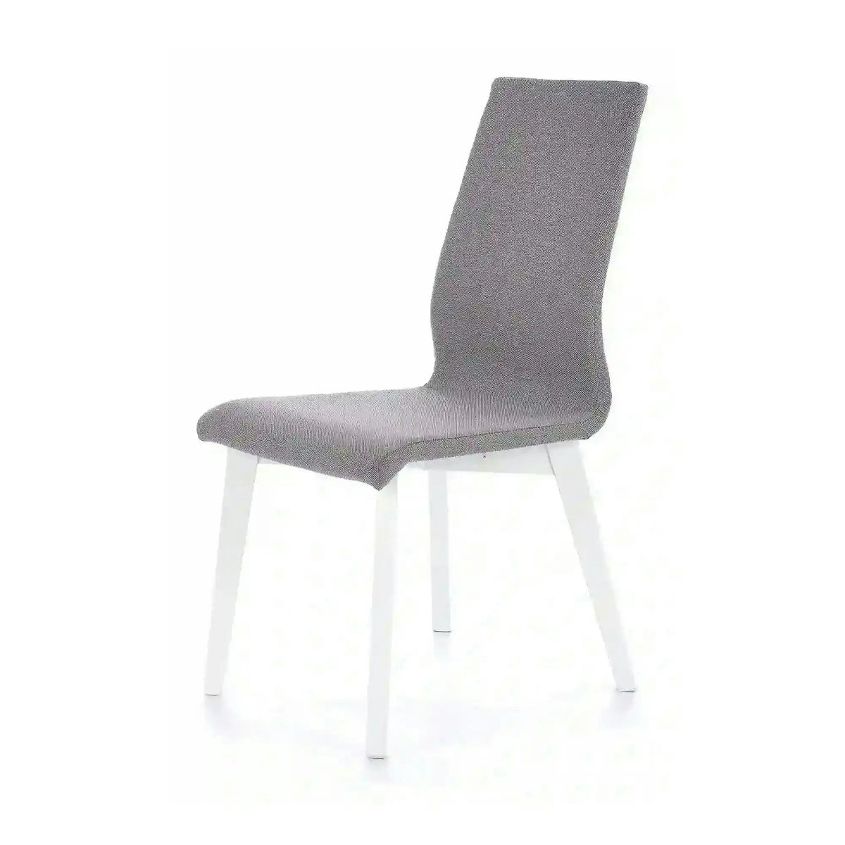 Scaun tapitat Focus, gri/alb, stofa clasica/lemn de fag, 45X61X94 CM