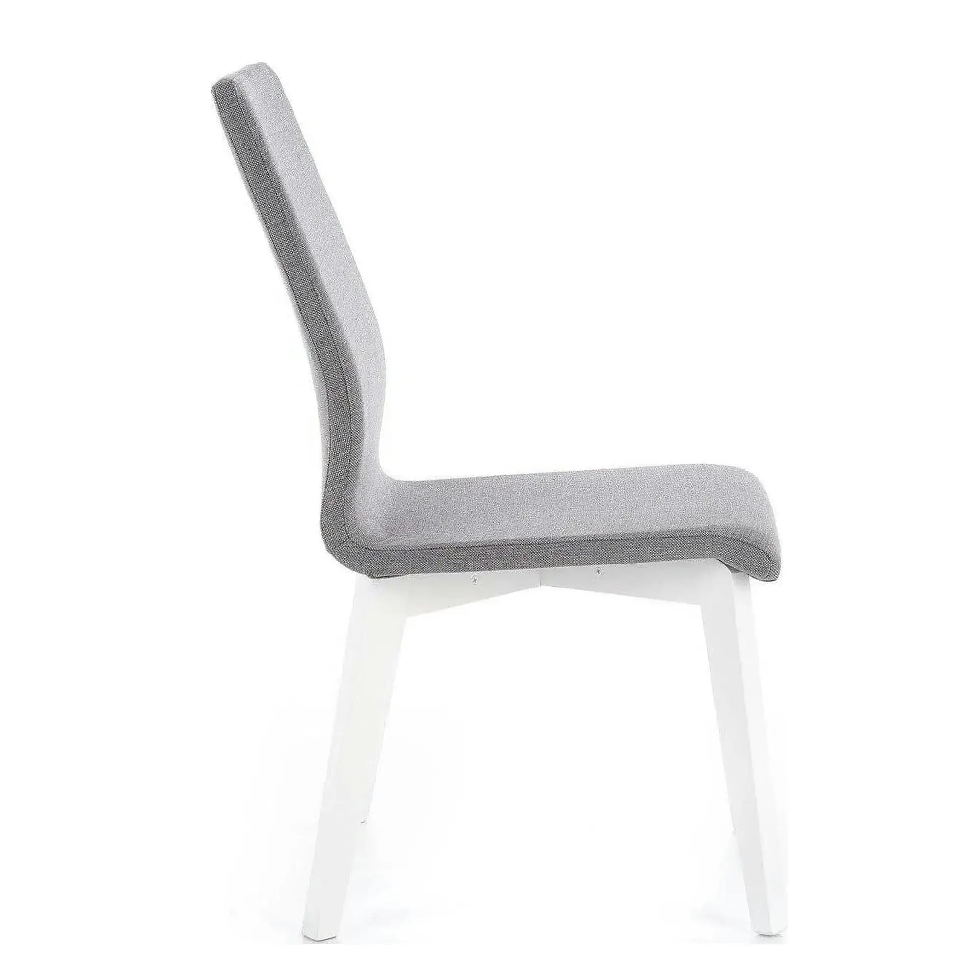 Scaun tapitat Focus, gri/alb, stofa clasica/lemn de fag, 45X61X94 CM