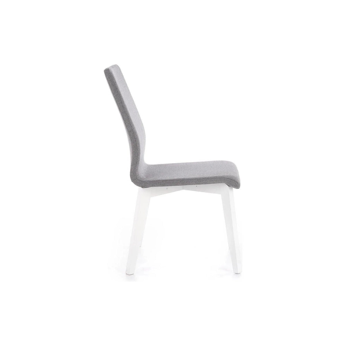 Scaun tapitat Focus, gri/alb, stofa clasica/lemn de fag, 45X61X94 CM