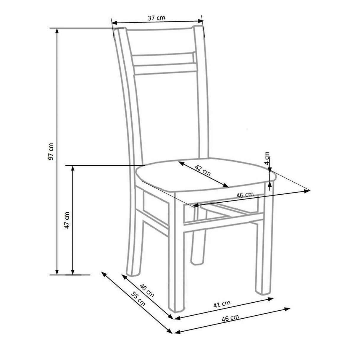 Scaun tapitat Gerard 2, bej/nuc inchis, stofa clasica/lemn de fag, 44X55X97 CM