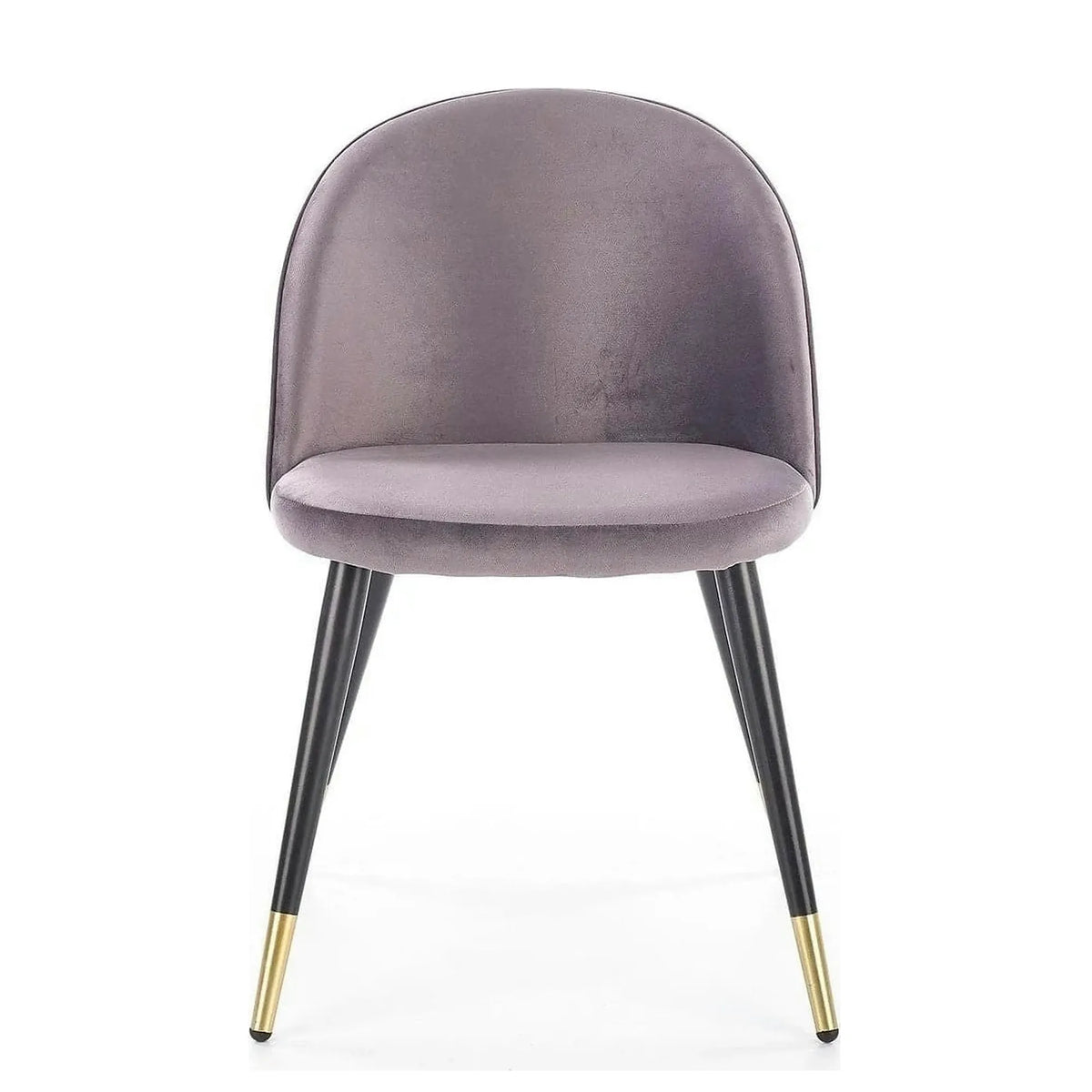 Scaun tapitat gri K315, gri inchis/negru, stofa catifelata/metal, 50x55x76 cm