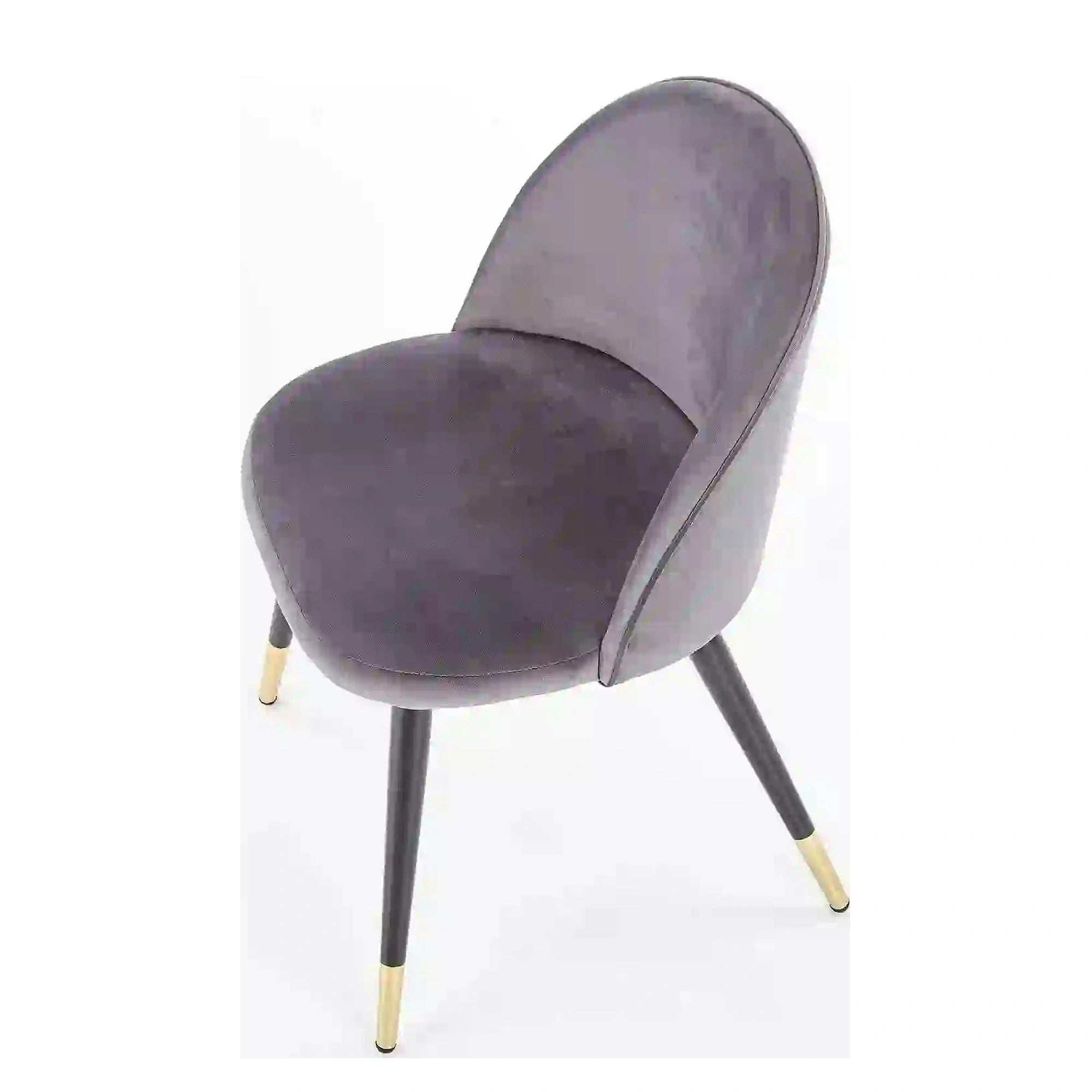 Scaun tapitat gri K315, gri inchis/negru, stofa catifelata/metal, 50x55x76 cm