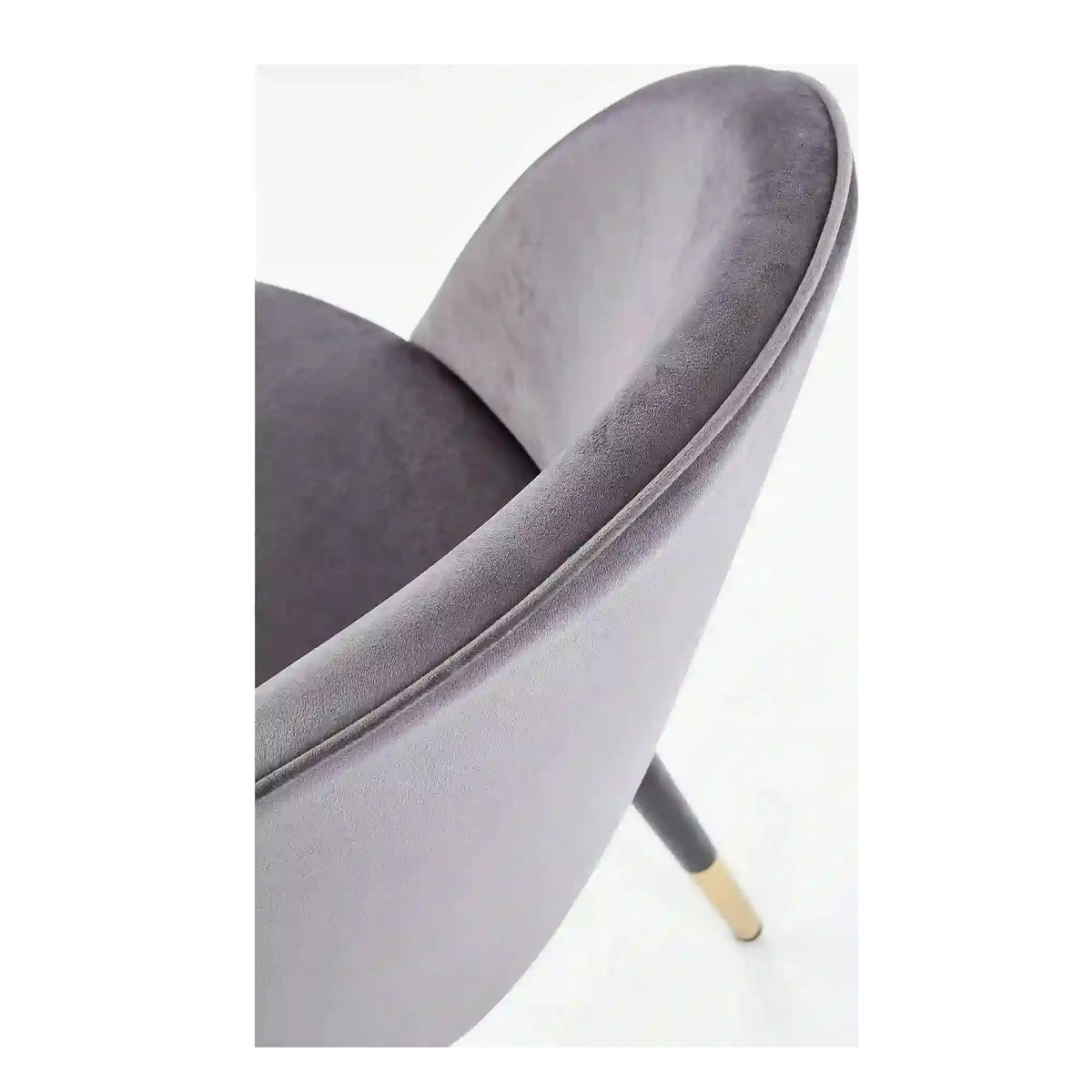 Scaun tapitat gri K315, gri inchis/negru, stofa catifelata/metal, 50x55x76 cm