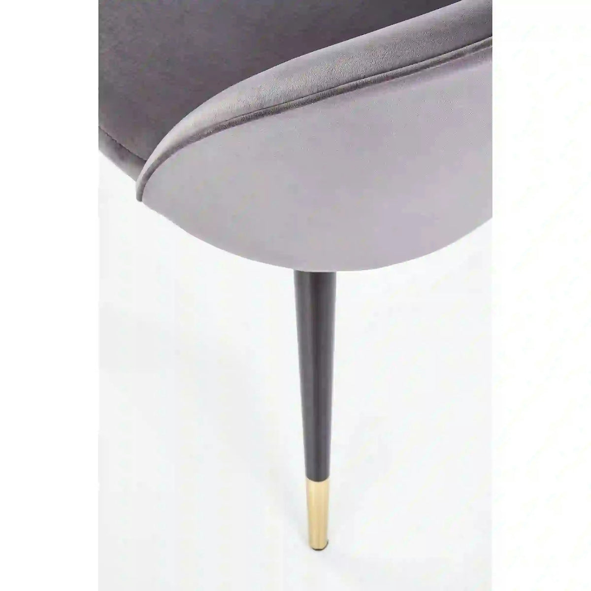 Scaun tapitat gri K315, gri inchis/negru, stofa catifelata/metal, 50x55x76 cm