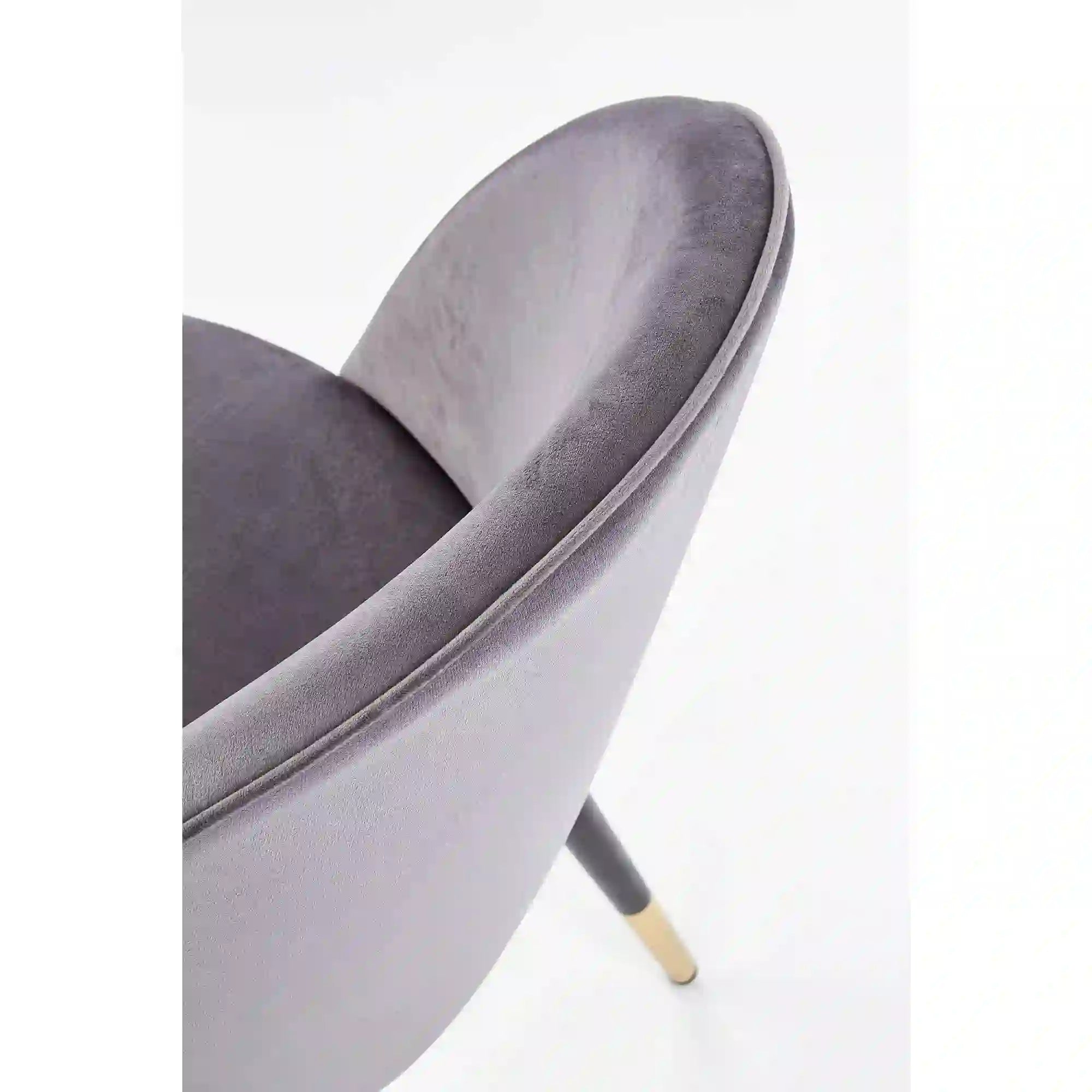 Scaun tapitat gri K315, gri inchis/negru, stofa catifelata/metal, 50x55x76 cm