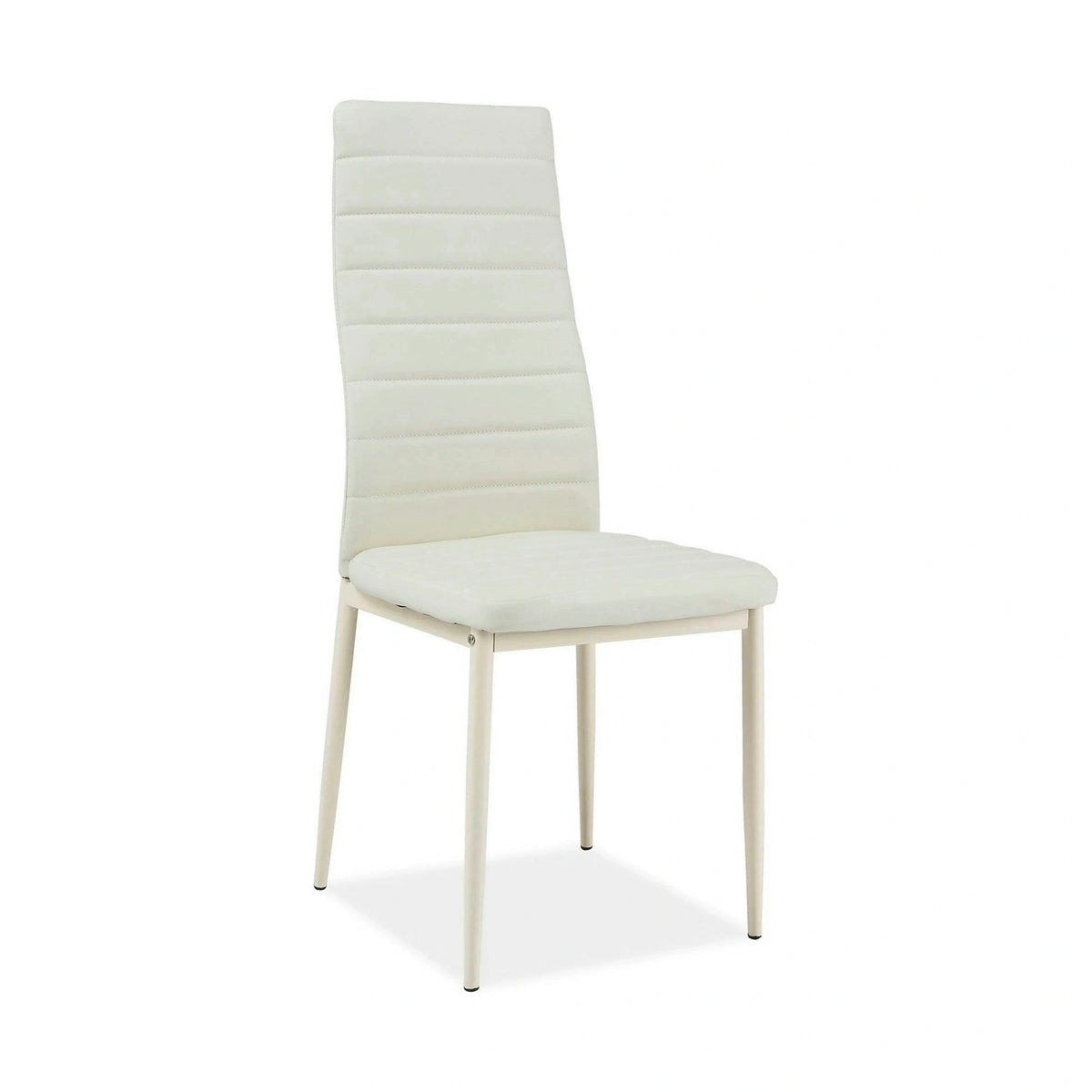 Scaun tapitat H261 BIS, crem, piele ecologica/metal, 40X38X96 cm