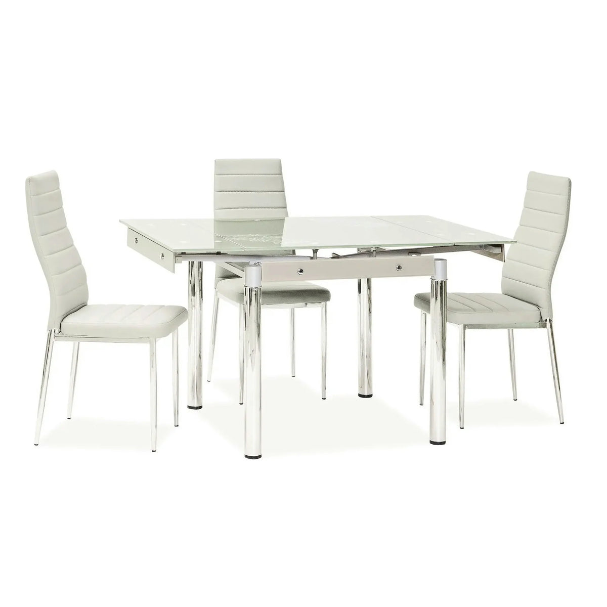 Scaun tapitat H261 BIS, crem, piele ecologica/metal, 40X38X96 cm