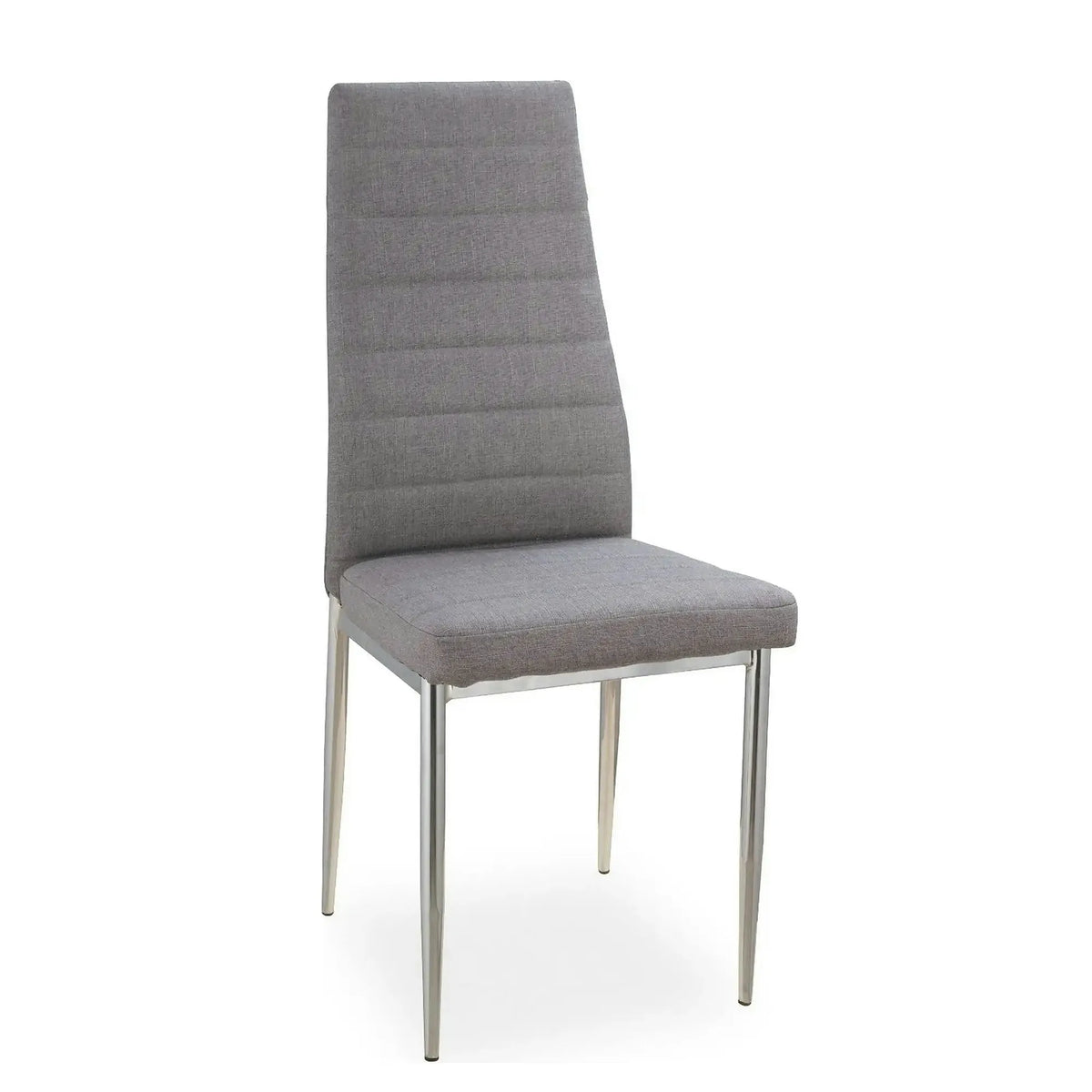 Scaun tapitat H263, gri/crom, stofa clasica/metal, 40X38X96 cm