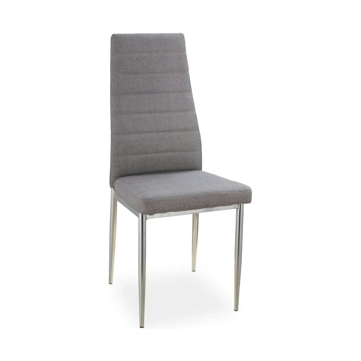 Scaun tapitat H263, gri/crom, stofa clasica/metal, 40X38X96 cm