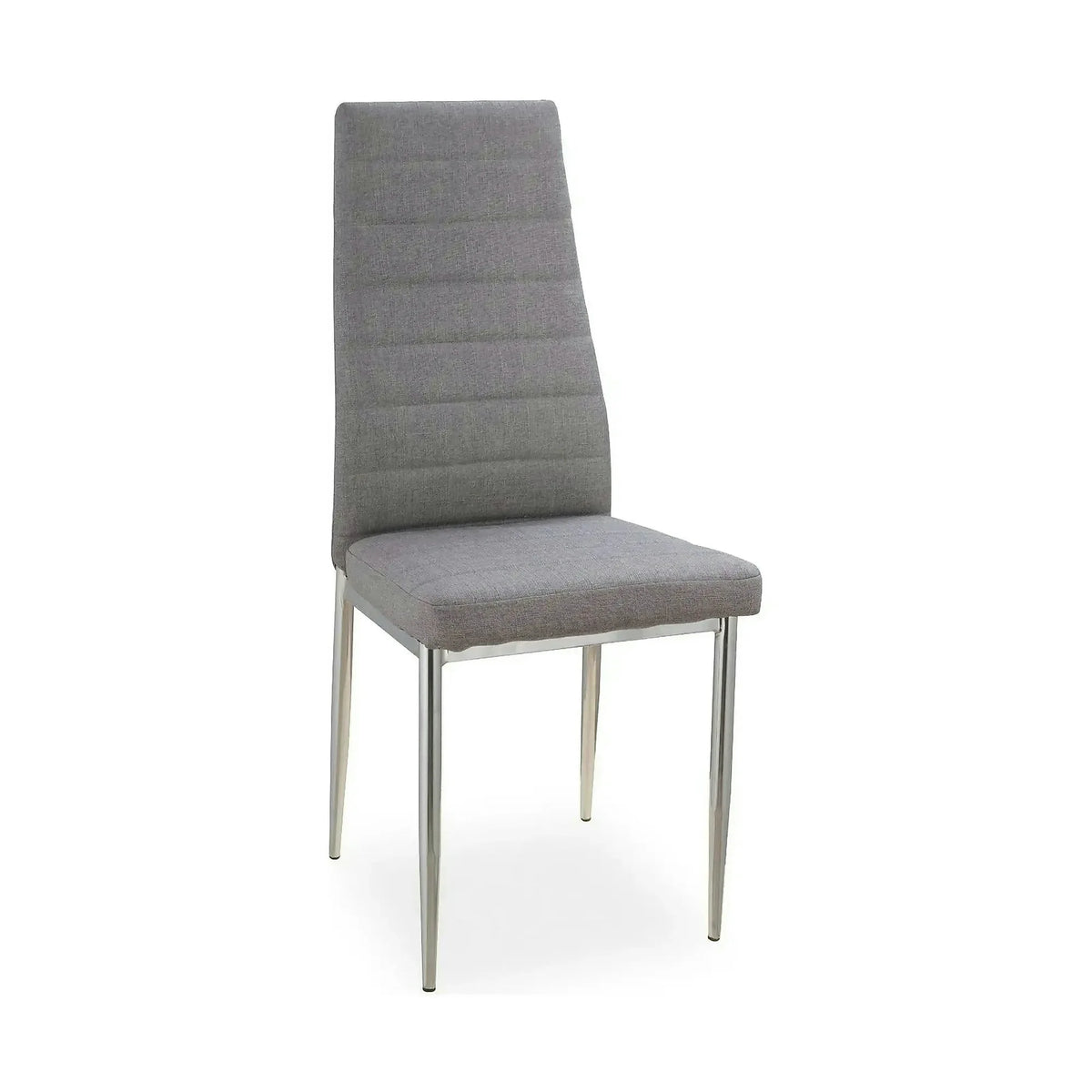 Scaun tapitat H263, gri/crom, stofa clasica/metal, 40X38X96 cm