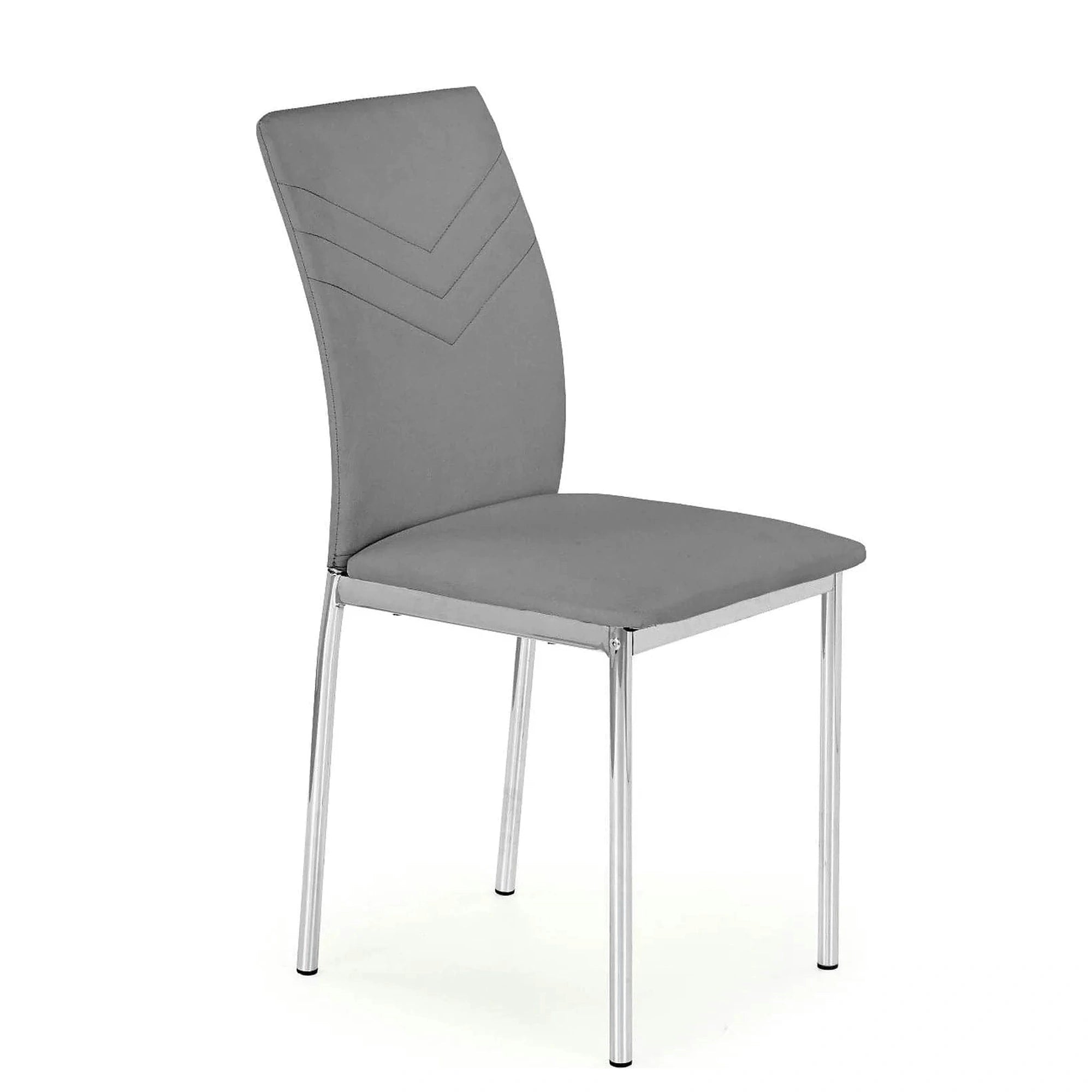 Scaun tapitat K137, gri/crom, piele ecologica/metal, 43X49X92 CM