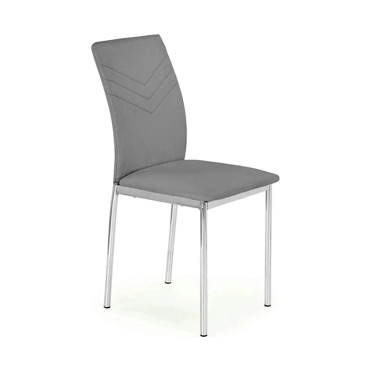 Scaun tapitat K137, gri/crom, piele ecologica/metal, 43X49X92 CM