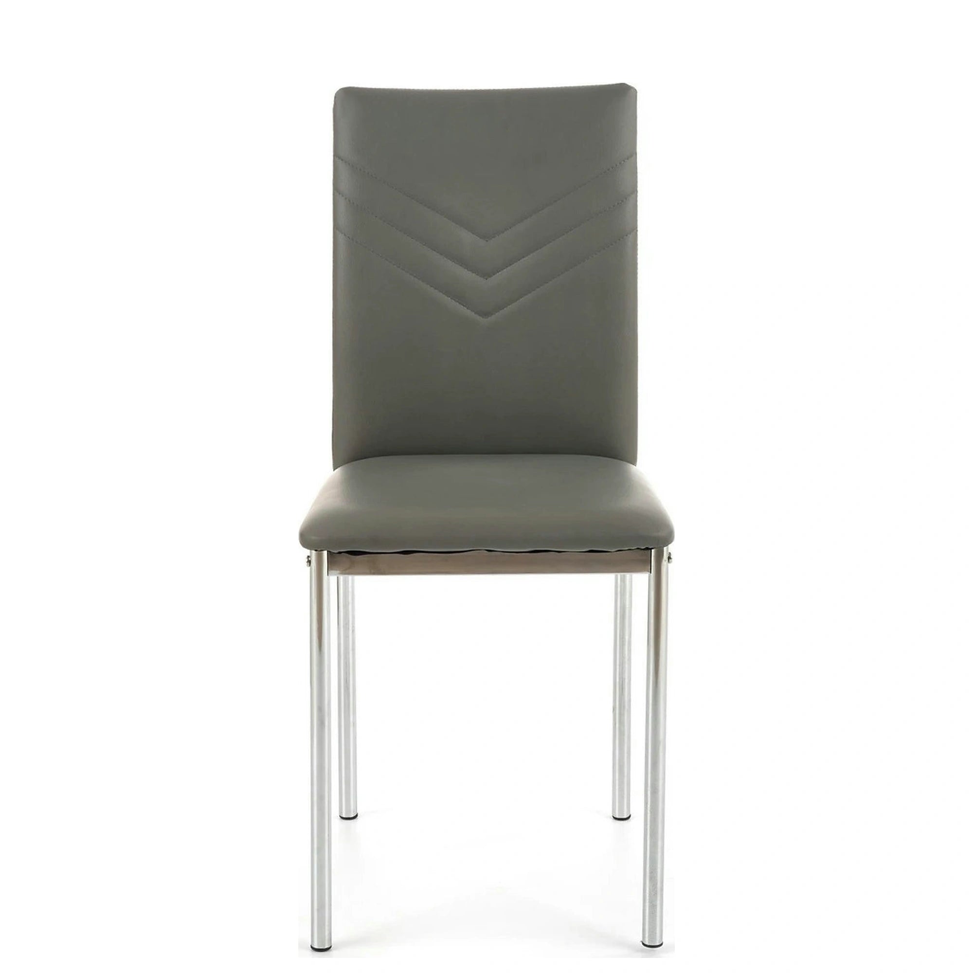 Scaun tapitat K137, gri/crom, piele ecologica/metal, 43X49X92 CM