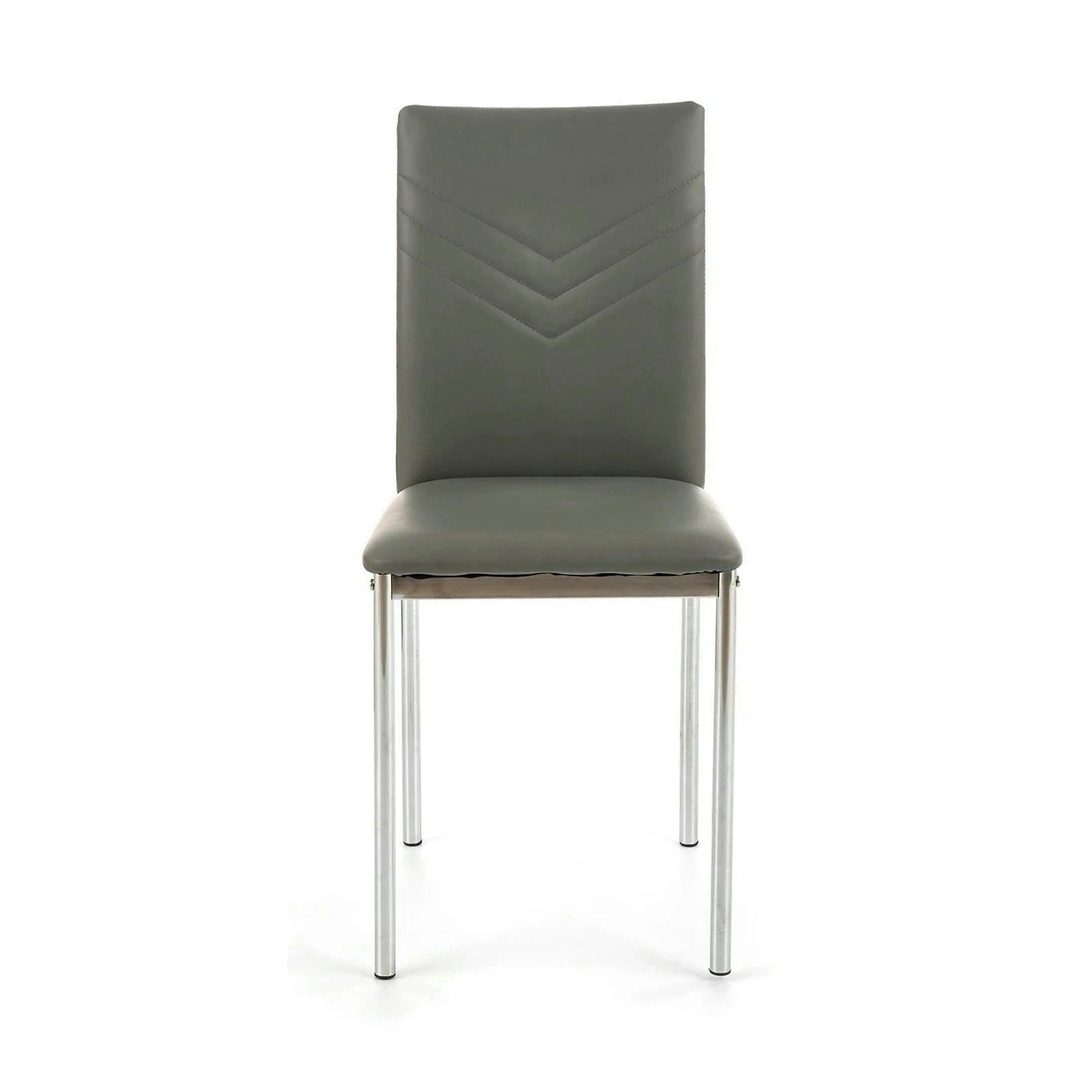 Scaun tapitat K137, gri/crom, piele ecologica/metal, 43X49X92 CM