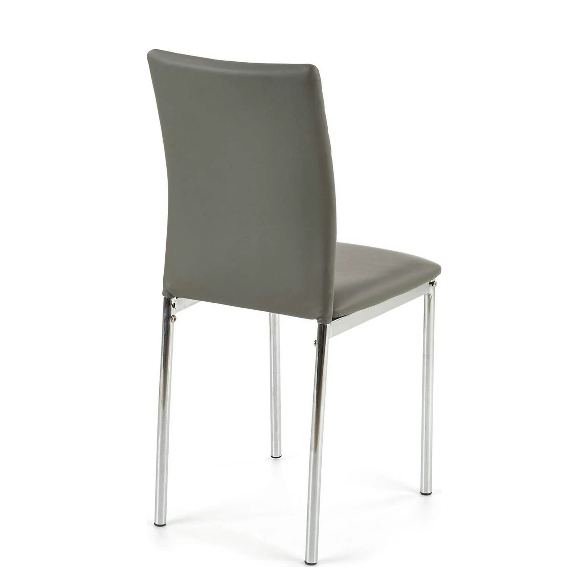 Scaun tapitat K137, gri/crom, piele ecologica/metal, 43X49X92 CM