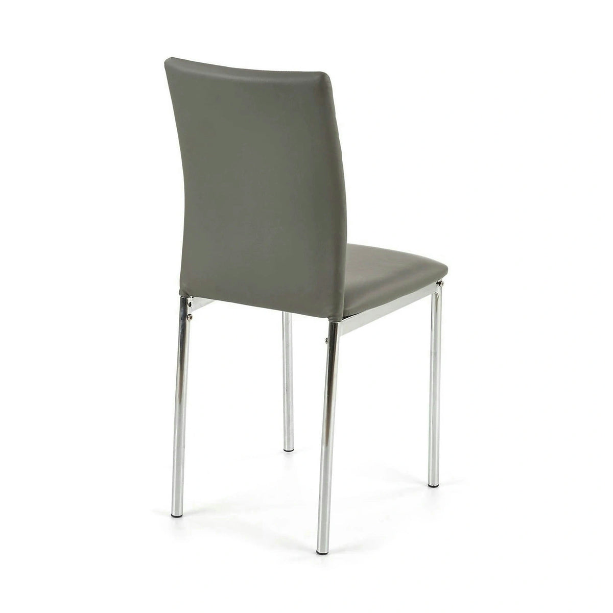 Scaun tapitat K137, gri/crom, piele ecologica/metal, 43X49X92 CM
